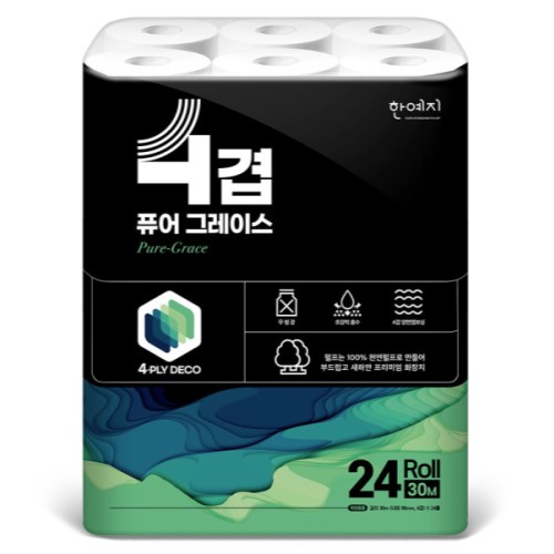 한예지 4겹 퓨어 그레이스 30m (24롤)
