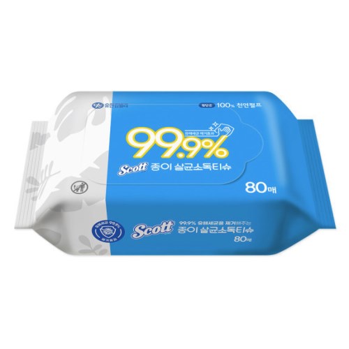 유한킴벌리 스카트 종이 살균소독물티슈 리필형 80매