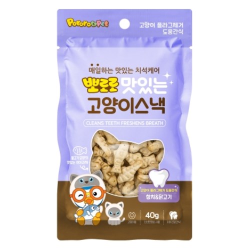 뽀로로펫 맛있는 고양이 스낵 참치&닭고기 40g