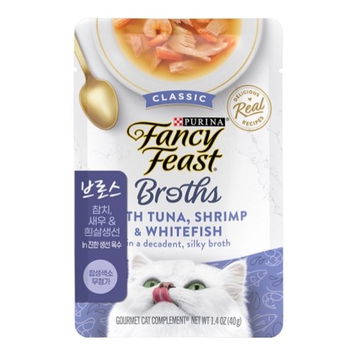 팬시피스트 브로스 참치, 새우&흰살생선 in 진한 생선 육수 파우치 40g