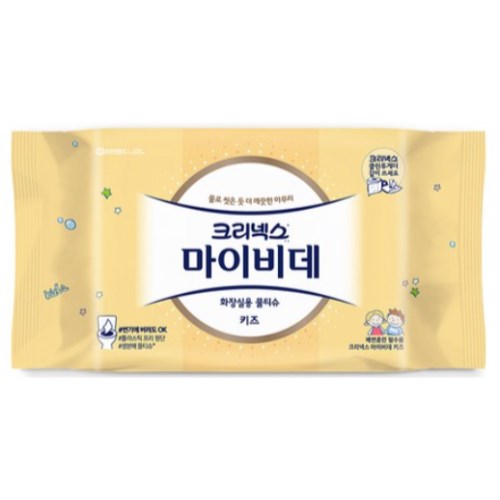 크리넥스 마이비데 키즈 화장실용 물티슈 리필형 56매