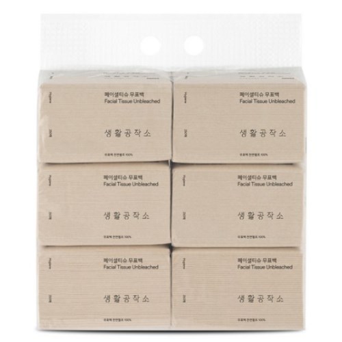 생활공작소 페이셜티슈 무표백 250매 (6입)