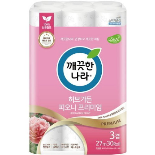깨끗한나라 허브가든 피오니 프리미엄 27m (30롤)