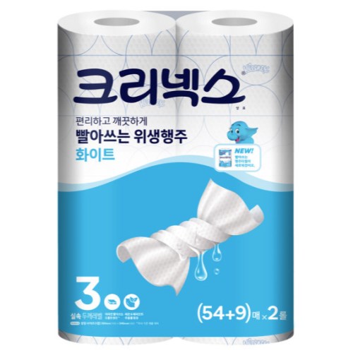 크리넥스 빨아쓰는 위생행주 화이트 63매 (2입)