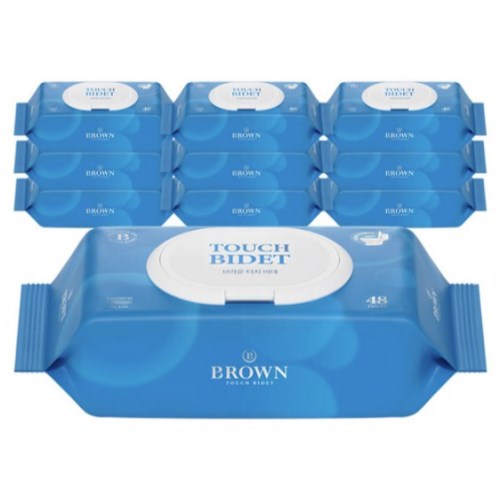 브라운 터치 비데 화장실용 물티슈 캡형 48매