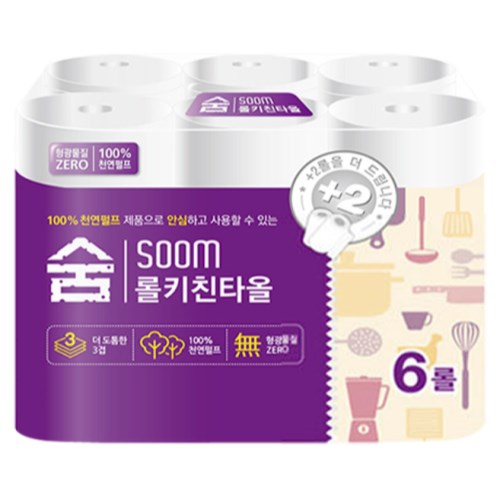 숨 롤키친타월 140매 (6입)