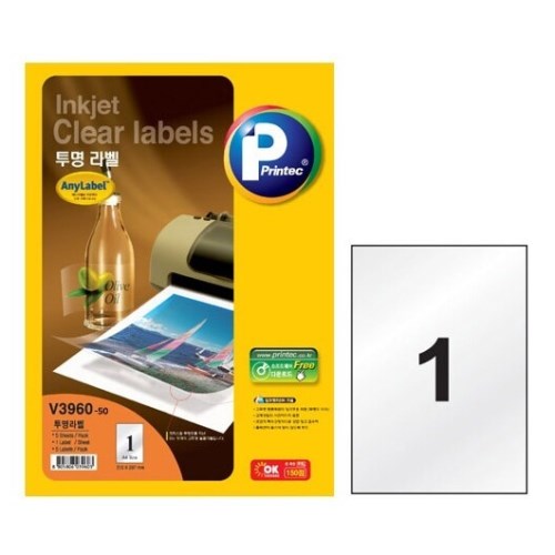 프린텍  투명 라벨 V3960