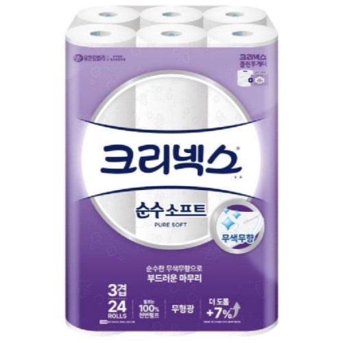 크리넥스 순수 소프트 25m (24롤)
