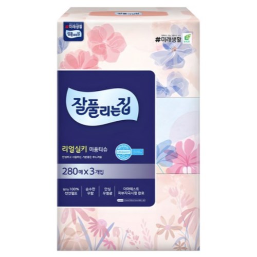 잘풀리는집 리얼실키 미용티슈 280매 (3입)