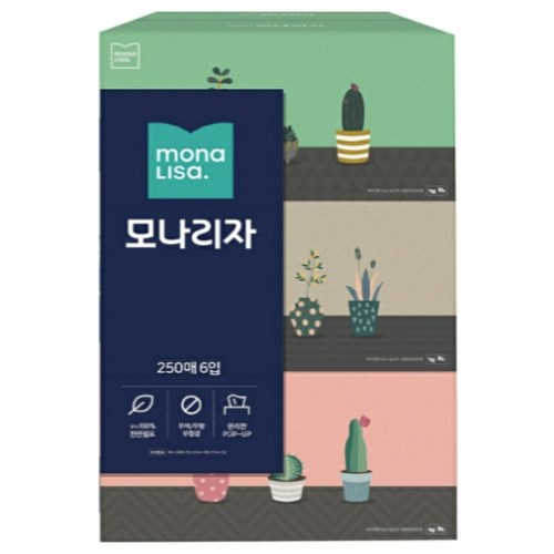 모나리자 미용티슈 250매 (6입)