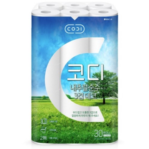 코디 내추럴 순수 3겹 데코 20m (30롤)