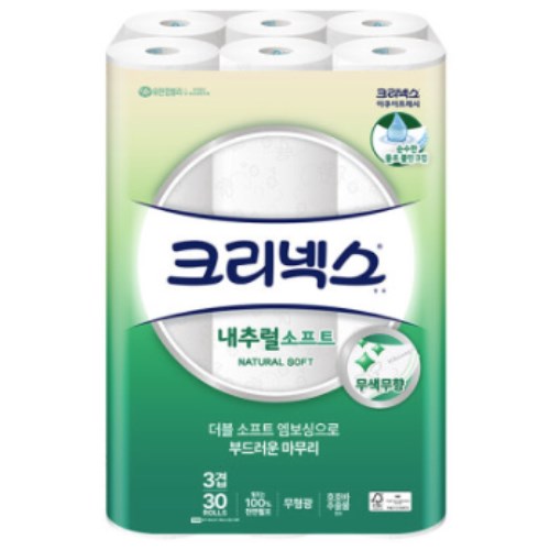 크리넥스 내추럴소프트 30m (30롤)
