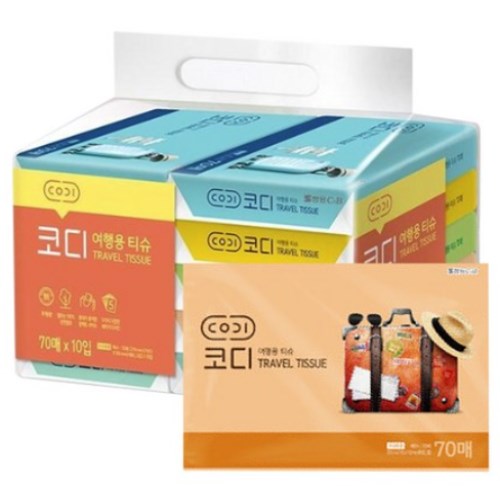코디 여행용 티슈 70매