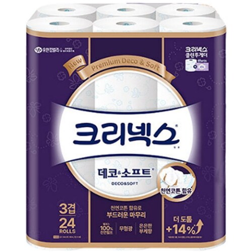 크리넥스 데코 앤 소프트 34m (24롤)