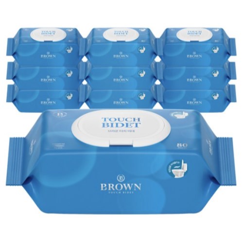 브라운 터치 비데 화장실용 물티슈 캡형 80매