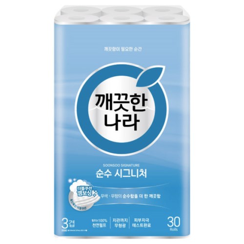 깨끗한나라 순수 시그니처 와이드 28m (30롤)