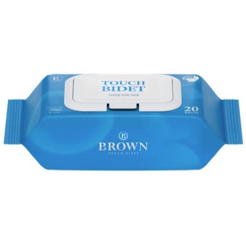 브라운 터치 비데 화장실용 물티슈 캡형 20매