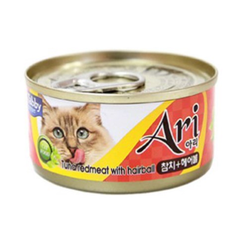 테비토퍼 아리 참치+헤어볼 캔 80g