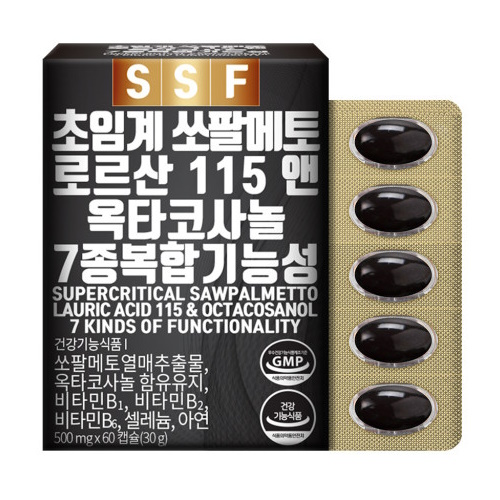 순수식품 초임계 쏘팔메토 로르산 115 옥타코사놀 500mg 60캡슐