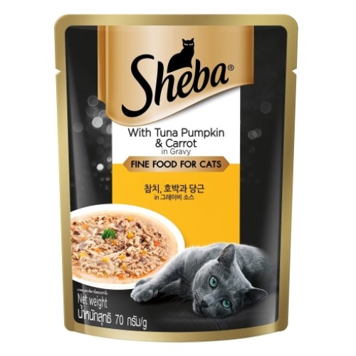 쉬바 간식 파우치 참치 호박과 당근 in 그레이비 소스 70g