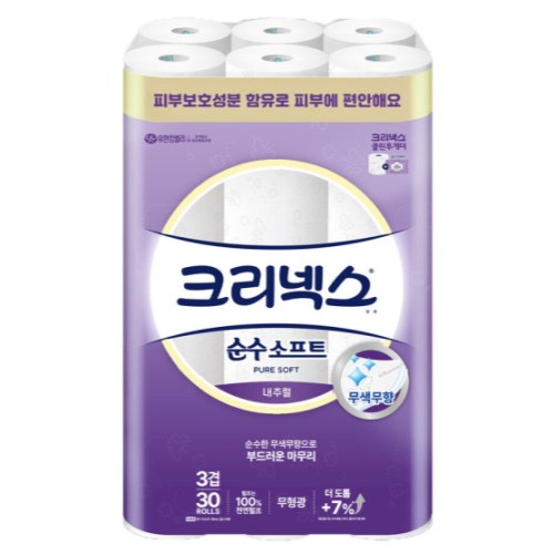 크리넥스 순수 소프트 내추럴 30m (30롤)