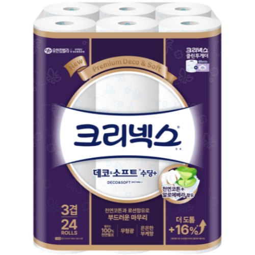 크리넥스 데코 앤 소프트 수딩플러스 27m (24롤)