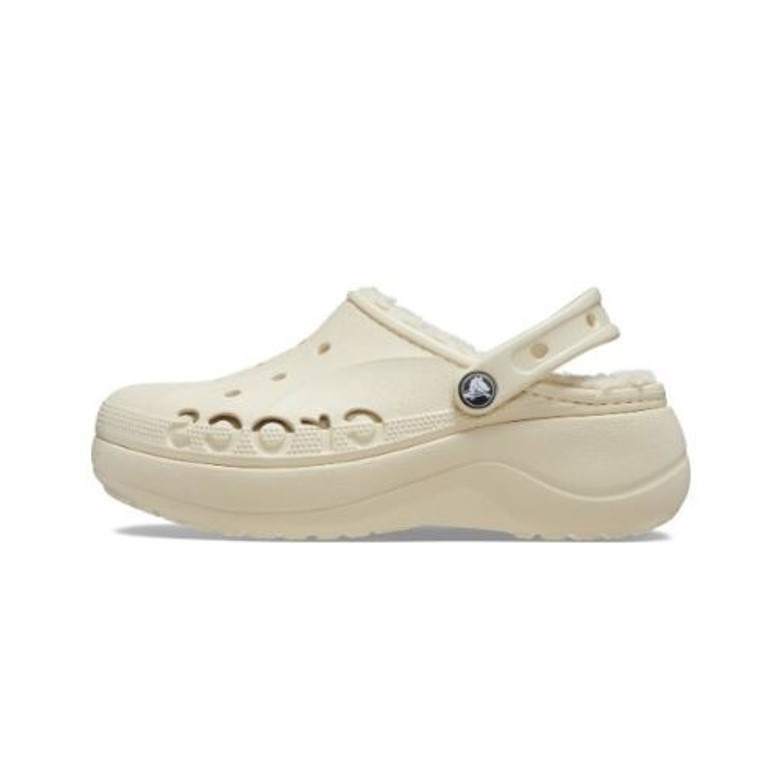 크록스 여성 바야 플랫폼 라인드 클로그_208708