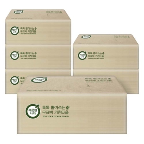 깨끗한나라 톡톡 뽑아쓰는 무표백 키친타월 100매