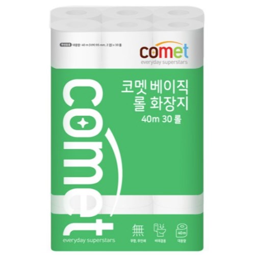 코멧 베이직 롤 화장지 40m (30롤)