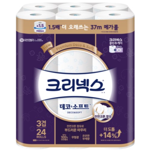 크리넥스 데코 앤 소프트 37m (24롤)