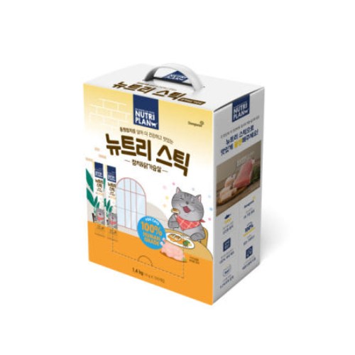 뉴트리플랜 캣 뉴트리스틱 참치&닭가슴살 1400g (14g x 100p)