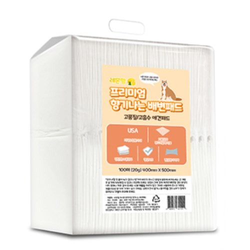 씨엔엘라이프 프리미엄 향기나는 배변패드 레몬향 20g 100매