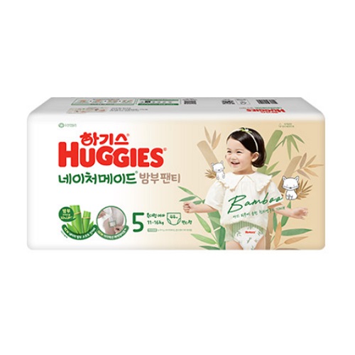 하기스 2024 네이처메이드 밤부 팬티형 5단계-여아용