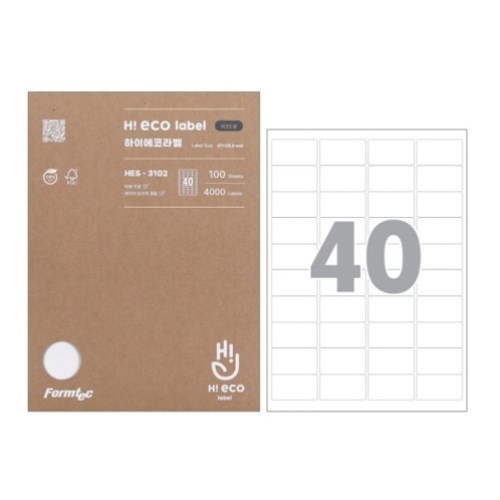 폼텍  하이에코 바코드용 라벨 3102