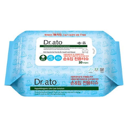 닥터아토 손 입 전용티슈 리필형 20매