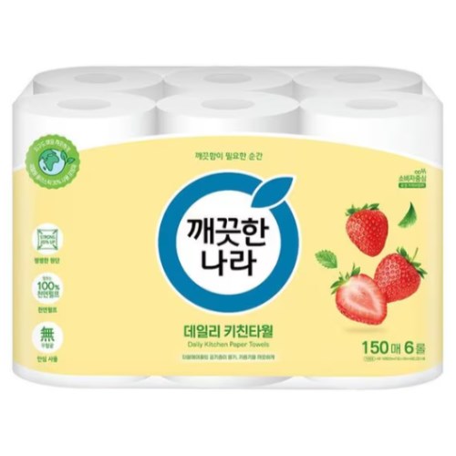 깨끗한나라 데일리 키친타월 그린패키지 150매 (6입)
