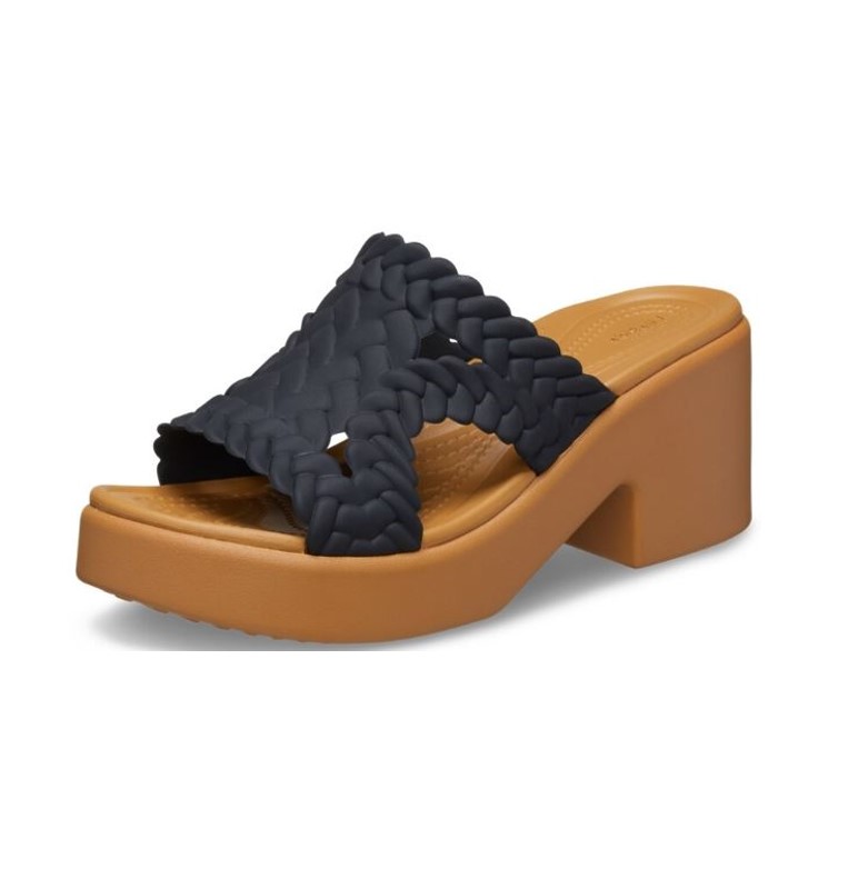 크록스 여성 브루클린 우븐 슬라이드 힐_209979-001