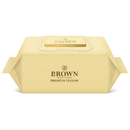 브라운 프리미엄 옐로우 물티슈 캡형 72매