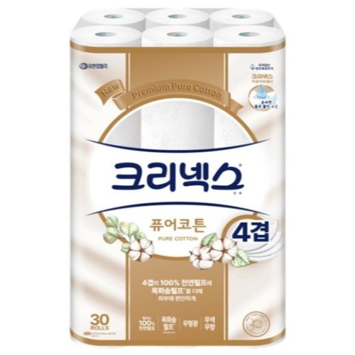 크리넥스 퓨어코튼 25m (30롤)