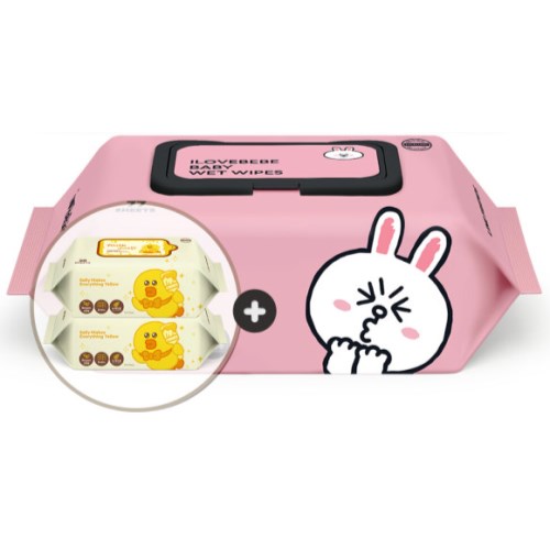 아이러브베베 라인프렌즈 코니 물티슈 캡형 77매 + 리필형 20매