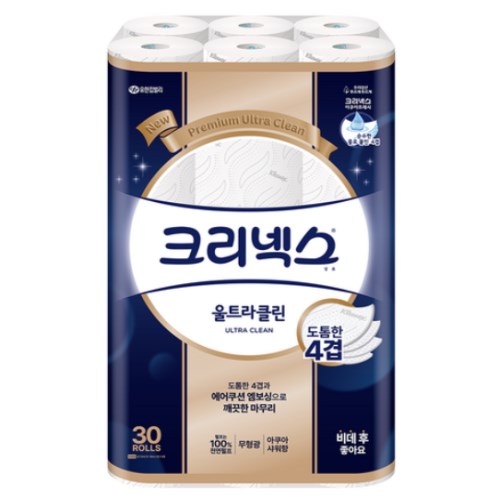 크리넥스 울트라클린 도톰한 4겹 25m (30롤)