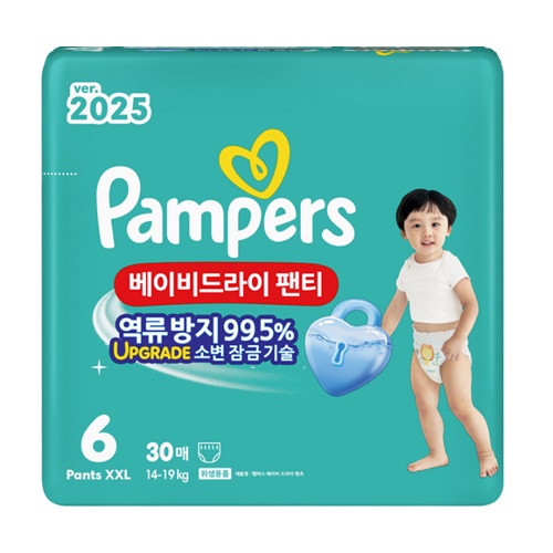 팸퍼스 2025 베이비드라이 팬티형 6단계-공용