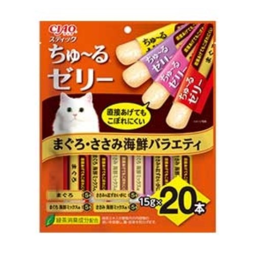 이나바 챠오스틱 츄르젤리 참치&닭가슴살&해산물 버라이어티 TSC-225 300g (15g x 20p)