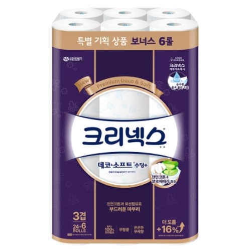 크리넥스 데코 앤 소프트 수딩플러스 25m (30롤)