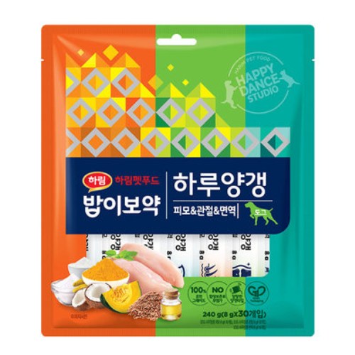 하림펫푸드 독 밥이보약 하루양갱 피모&관절&면역 240g (8g x 30p)