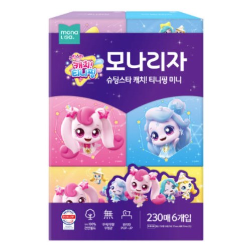 모나리자 캐치티니핑 미니 미용티슈 230매 (6입)
