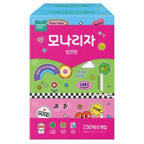 모나리자 힙앤팝 미용티슈 230매 (6입)