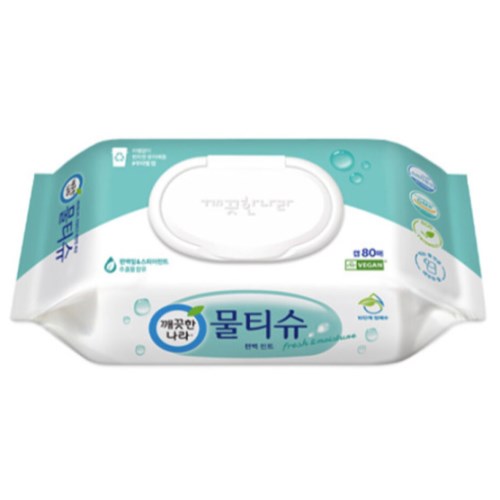 깨끗한나라 편백 민트 물티슈 캡형 80매