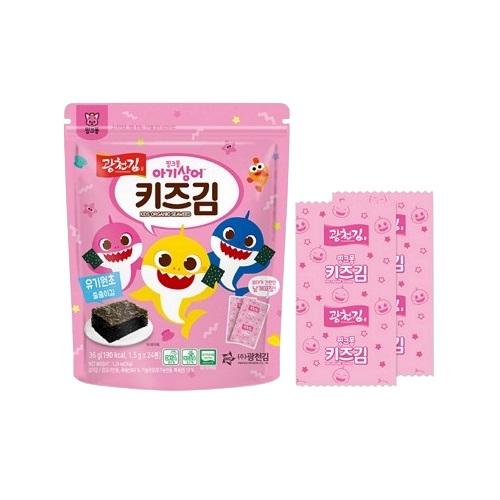 광천김 핑크퐁 오가닉 줄줄이 키즈김 36g