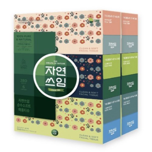 자연쓰임 순수소프트 미용티슈 280매 (6입)